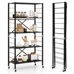  - 5 - Tier Adjustable Shelves with Wheels for Garage Kitchen Balcony - Outdoor Style Company