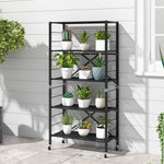  - 5 - Tier Adjustable Shelves with Wheels for Garage Kitchen Balcony - Outdoor Style Company