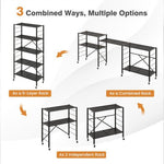  - 5 - Tier Adjustable Shelves with Wheels for Garage Kitchen Balcony - Outdoor Style Company