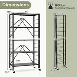  - 5 - Tier Foldable Storage Shelf with Wheels - Outdoor Style Company