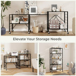  - 5 - Tier Foldable Storage Shelf with Wheels - Outdoor Style Company