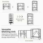  - 5 - Tier Foldable Storage Shelf with Wheels - Outdoor Style Company