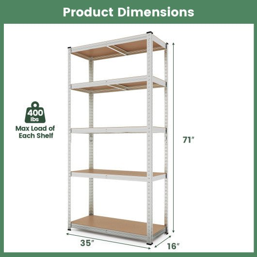  - 5 - Tier Heavy Duty Metal Shelving Unit with 2000 LBS Total Load Capacity - Outdoor Style Company