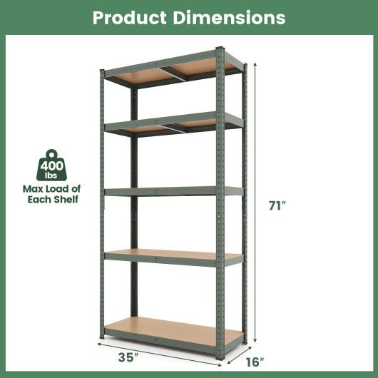  - 5 - Tier Heavy Duty Metal Shelving Unit with 2000 LBS Total Load Capacity - Outdoor Style Company