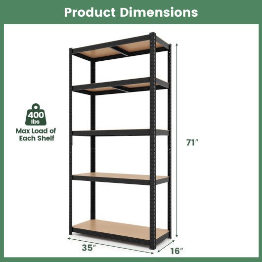  - 5 - Tier Heavy Duty Metal Shelving Unit with 2000 LBS Total Load Capacity - Outdoor Style Company