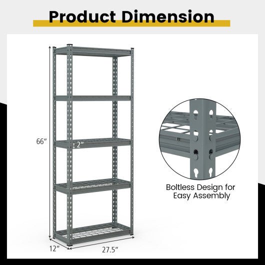  - 5 - Tier Heavy Duty Wire Storage Racks with Anti - slip Foot Pad - Outdoor Style Company