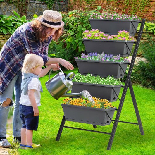  - 5 - Tier Raised Garden Bed with Water Drainage for Flowers Vegetables - Outdoor Style Company