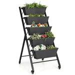  - 5 - Tier Vertical Raised Garden Bed with Wheels and Container Boxes - Outdoor Style Company