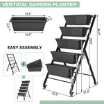  - 5 - Tier Vertical Raised Garden Bed with Wheels and Container Boxes - Outdoor Style Company