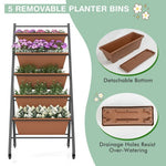  - 5 - Tier Vertical Raised Garden Bed with Wheels and Container Boxes - Outdoor Style Company