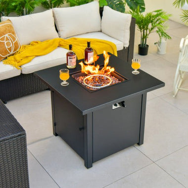  - 50 000 BTU 32 Inch Square Propane Gas Fire Pit Table - Outdoor Style Company