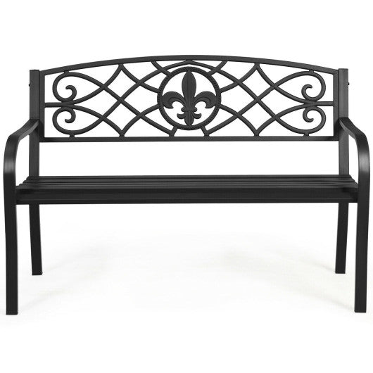  - 50 Inch Patio Heavy - Duty Metal Garden Bench - Outdoor Style Company