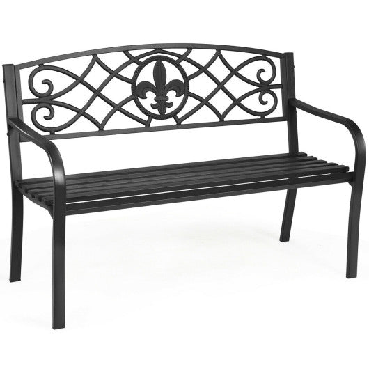  - 50 Inch Patio Heavy - Duty Metal Garden Bench - Outdoor Style Company