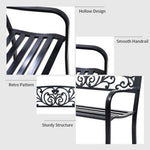  - 50 Inch Patio Park Steel Frame Cast Iron Backrest Bench Porch Chair - Outdoor Style Company