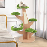  - 50 Inch Pine Shape Cat Tree for Indoor Cats with Sisal Scratching Board - Outdoor Style Company