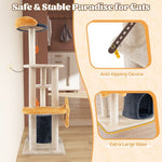  - 50 Inches Cute Cat Tree for Indoor Cats with Sisal Scratching Posts and Board - Outdoor Style Company