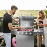  - 50000BTU 5 - Burner Propane Gas Grill with Side Burner and 2 Prep Tables - Outdoor Style Company