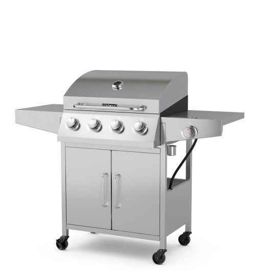  - 50000BTU 5 - Burner Propane Gas Grill with Side Burner and 2 Prep Tables - Outdoor Style Company