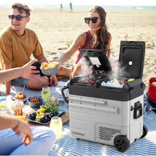  - 51 Quart Portable Car Refrigerator with Retractable Pull Handles - Outdoor Style Company