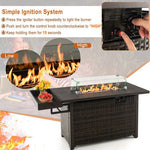  - 52 Inches Outdoor Wicker Gas Fire Pit Propane Fire Table with Cover - Outdoor Style Company