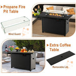  - 52 Inches Outdoor Wicker Gas Fire Pit Propane Fire Table with Cover - Outdoor Style Company