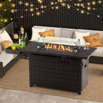  - 52 Inches Outdoor Wicker Gas Fire Pit Propane Fire Table with Cover - Outdoor Style Company