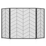  - 52 x 31 Inch Fireplace Screen with Chevron Herringbone Pattern - Outdoor Style Company