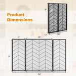  - 52 x 31 Inch Fireplace Screen with Chevron Herringbone Pattern - Outdoor Style Company