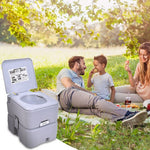  - 5.3 Gallon Portable Toilet with Waste Tank and Built - in Rotating Spout - Outdoor Style Company