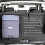  - 5.3 Gallon Portable Toilet with Waste Tank and Built - in Rotating Spout - Outdoor Style Company