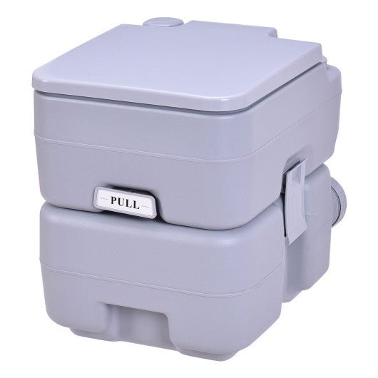  - 5.3 Gallon Portable Toilet with Waste Tank and Built - in Rotating Spout - Outdoor Style Company
