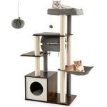  - 53 Inch Cat Tree with Condo and Swing Tunnel - Outdoor Style Company