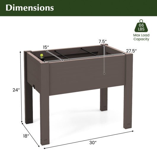  - 53L Raised Bed Grow Box Self - Watering Planter Box Stand with Water Level Monitor - Outdoor Style Company