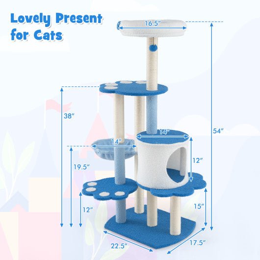  - 54 Inches Tall Modern Cat Tree Tower for Indoor Cats - Outdoor Style Company