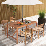  - 55 Inch Patio Rectangular Acacia Wood Dining Table with Umbrella Hole - Outdoor Style Company