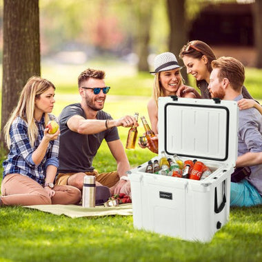  - 55 Quart Cooler Portable Ice Chest with Cutting Board Basket for Camping - Outdoor Style Company