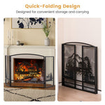  - 55 x 29.5 Inch Fireplace Screen with Natural Scenery and Moose Pattern - Outdoor Style Company