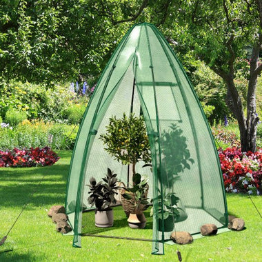  - 5.5 x 5.5 x 6 Feet Portable Mini Greenhouse with All - Weather PE Cover - Outdoor Style Company