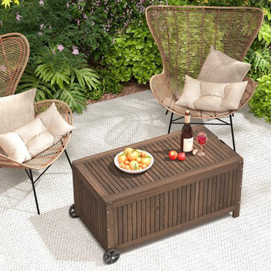  - 56 - Gallon Wood Deck Box with Removable Waterproof PE Liner - Outdoor Style Company