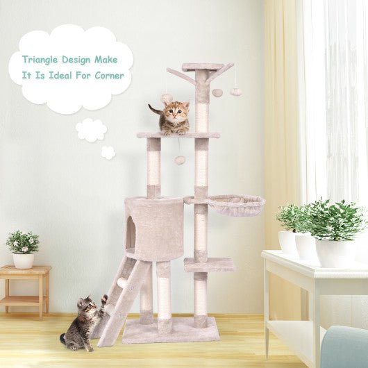  - 56 Inch Condo Scratching Posts Ladder Cat Play Tree - Outdoor Style Company