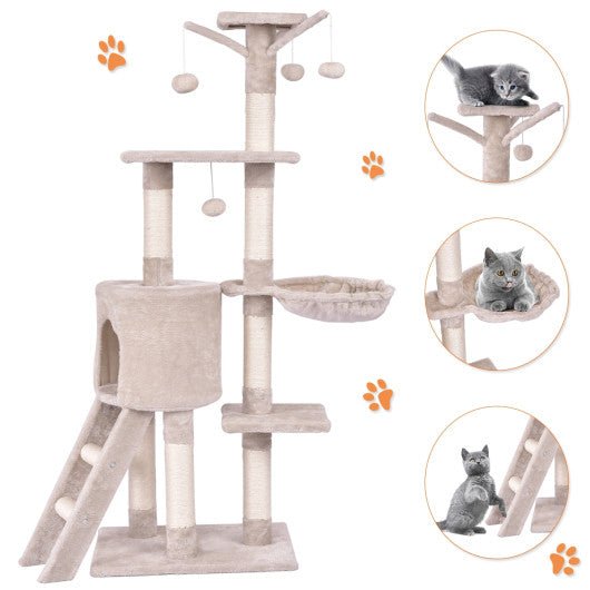  - 56 Inch Condo Scratching Posts Ladder Cat Play Tree - Outdoor Style Company