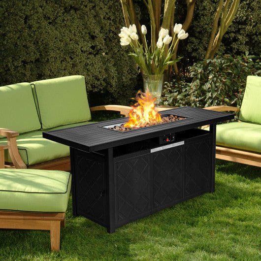  - 57 Inch 50 000 BTU Rectangular Propane Outdoor Fire Pit Table - Outdoor Style Company