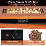  - 57 Inch 50 000 BTU Rectangular Propane Outdoor Fire Pit Table - Outdoor Style Company