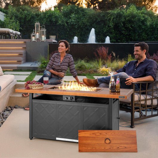  - 57 Inch 50 000 BTU Rectangular Propane Outdoor Fire Pit Table - Outdoor Style Company