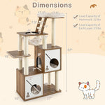  - 57 Inch Cat Tree Tower Multi - Level Activity Center with Scratching Posts - Outdoor Style Company