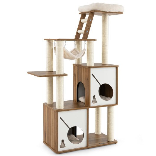  - 57 Inch Cat Tree Tower Multi - Level Activity Center with Scratching Posts - Outdoor Style Company