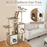  - 57 Inch Cat Tree Tower Multi - Level Activity Center with Scratching Posts - Outdoor Style Company