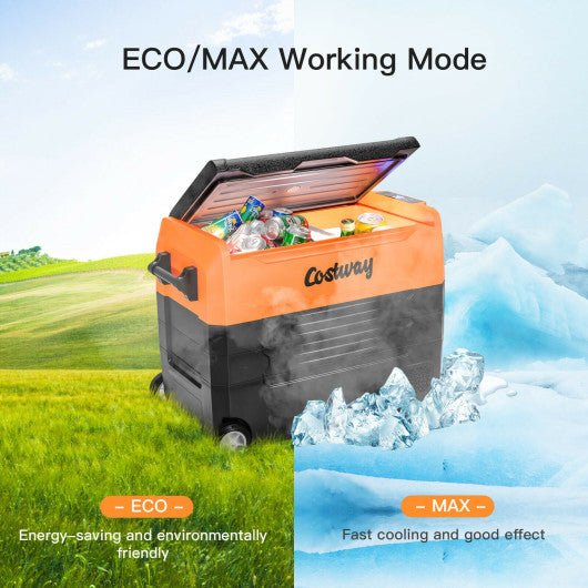  - 58 Quarts Car Refrigerator Portable RV Freezer Dual Zone with Wheel - Outdoor Style Company
