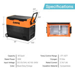  - 58 Quarts Car Refrigerator Portable RV Freezer Dual Zone with Wheel - Outdoor Style Company