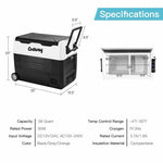  - 58 Quarts Car Refrigerator Portable RV Freezer Dual Zone with Wheel - Outdoor Style Company